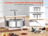 3.17 Gal/12L Fruit Wine Press, 2 Stainless Steel Barrels, Manual Juice Maker, Cider Apple Grape V952-GJYZJTMBXG126ECPKV0