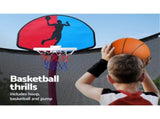 14ft Trampoline Everfit Kids Trampoline Rebounder w/ Ladder Basketball Hoop Orange TRAMPO-C-C14-OR-ABC