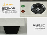 THERMOMATE Commercial Electric Griddle TH-G04, 2400W 55x35cm Half Ribbed Surface V219-FODCAPTHMAG04