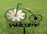 Garden Windmill Rustic Iron Stake Flower Windmill Welcome Yard Sign Decorations for Outside Patio V1294-YM0901-3111240161111