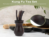 Chinese Gongfu Wooden Tea Ceremony Utensil Tools Set, 6PCS Kungfu Set Asian Teaware Kit for V1259-DP01-A-707
