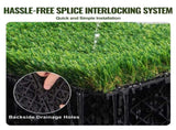 Artifical Grass Tiles Interlocking Turf Deck Set, 18 Pack - 12"x12", Synthetic Fake Grass V952-RZCP18PCS12X56GUQV0
