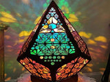 Floor Lamp Bohemian Style USB Wooden Floor Lamp Modern Geometric Light for Living Room Bedroom V1294-YM0626-221221GW03