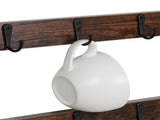 Heavy Duty Wall Mount Coffee Teacup Mug Rack Wood 12 Hook Holder Display Storage V767-JJ-ZZ718-V1