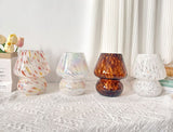 Vintage Speckled All Glass Mushroom Table Lamp - Bedside Soft Ambient Night Light, AU Plug with 3 V888-ELOSUNG55166-1