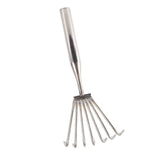 Stainless Steel Hand Rake Soil Tiller Small Beach Rake with Comfortable Handle 7 Sturdy Tines for V1294-YM0901-3111250158311