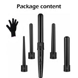5 in 1 Hair Curler Wand Set Ceramic Styling Curling Iron Roller Barrel LED+Glove V201-GAA1902BL8AU