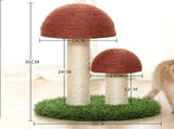 Mushroom Scratching Post with Natural Sisal, Simulation Lawn Climbing Shelf, Multifunctional V1259-DP01-A-2780