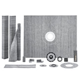 Shower Curb Kit, 1219x1524mm, 60"x48" Shower Pan Kit with 50.8mm ABS Central Flange, Waterproof V952-ABSLYTJHSABSQ8MBXV0