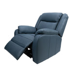 Bella 1 Seater Electric Recliner Genuine Leather Upholstered Lounge - Blue V315-VHNL-PINN-13