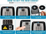 Waterproof Outdoor Wall-Mount Key Lock Box with Push-Button Combination, Black V1188-MS-731-060