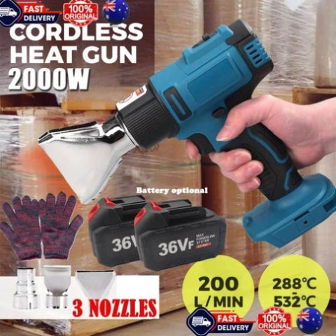 2000W Electric Hot Air Heat Gun with Nozzles Cordless Handheld For Makita 18V AU V201-HOT0036BU8AU2