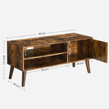 Wooden Look TV Console Stand With Storage Shelf & Cupboard V195-TS007-110