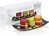4-Piece HOME Letter Tealight Candle Holder Set with Black Display Tray V1188-MS-731-021