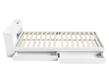 Artiss Bed Frame King Single Size with Charging Ports and 2 Drawers AURA WBED-F-AURA-KS-WH-AB