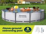 Bestway 366cm Swimming Pool Above Ground Pools Round Filter Pump Cover Ladder BW-POOL-R-366CM-56421