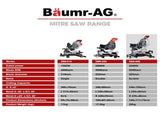 BAUMR-AG 305mm Compound Mitre Saw Dual Bevel Sliding Drop Saws 2200W V219-SAWMITBMRA30DR
