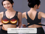 Size XL Blue Wireless Electric Breast Massager Bra - 5 Modes Vibration & 3 Heat Levels for Lifting V888-ELOSUNG32383