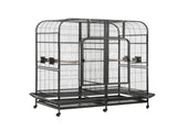 i.Pet Bird Cage Extra Large Aviary 185cm Pet Parrot Cage Castor Wheel Removable Divider PET-BIRDCAGE-H185-BK-AB