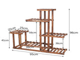 6-Tier Rustic Wooden Step Plant Stand V767-7KHJ03-A