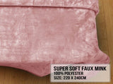 Laura Hill 600-GSM Mink Blanket Queen Size Double-Sided Soft Plush Bed Faux Throw Rug Wine Pink MINK-PK