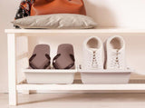 2pcs Storage Shoe Tray, Plastic Shoes Rack, Space-saving Shoe Organizer, No Assembly Required, V1366-AZ2-W-07949