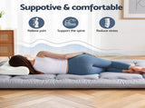 Giselle Bedding 10cm Japanese Floor Mattress Foldable Futon Mattress Washable Cover Straps FM-FUTON-135-10-GY