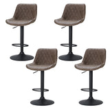 Artiss 4x Bar Stools Gas Lift Vintage Leather Brown BA-K-9976-BRX4