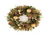 Christabelle 61cm Deluxe Mountain Pine Christmas Wreath Pre Lit Multi Function LED Timer Front 112_SENDMP61