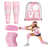 4 Pcs Volleyball Knee Pads Arm Sleeve Set, Forearm Elbow Sleeves with Wrist Guard Protection Pad V1370-AZ4-17741