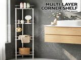 Artiss 4 Tier Floor Standing Corner Shower Caddy Bathroom Organizer White BSR-B-4T-110H-WH