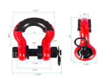 Gift Box Set of Black 3/4" D-Ring Tow Shackle - Carbon Steel Bow Shackle with Nut & Cotter V888-ELOSUNG55589
