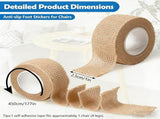6 Rolls Floor Protector Pads for Chair Legs, Self-Adhesive Anti-Slip Furniture Tape 1" x 177", V1259-DP01-A-653