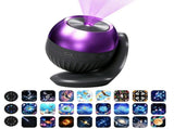 24 Pattern Star Projector Night Light with White Noise and Type C Power - Black V1263-JX-8070-1