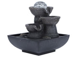 LED Illuminated Tabletop Waterfall Flowing Water Fountains with Ball for Home Office Feng Shui V1294-YM0901-3111200179312