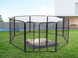 PaWz 8 Panel Pet Dog Playpen Puppy Exercise Black 24 inch DO1005-24-BK