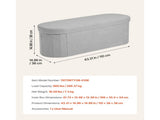 Oval Storage Ottoman Bench, Foldable Teddy Fleece End of Bed Bench, Folding Upholstered Bed Ottoman V952-BYWSZYKZDK40KOB06001V0