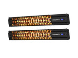 Devanti 2PCS Electric Strip Heater Radiant Infrared Heaters 2000W RHP-T10R-2000-BK-2X