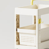 Storage Cart Space Saving Plastic Rolling Storage Organizer with Hooks Handle for Office Bedroom V1294-YM0901-3117240235212