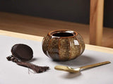 Ceramic Storage Jar with Airtight Lid, Vintage Sealed Canister for Tea Coffee Spices, Yellow, V1237-ZY-924-263