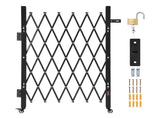 Single Folding Security Gate, Lockable Scissor Gate with 360 degree Swivel Casters, Outdoor V952-GZDZDAQM5157HX49X001V0
