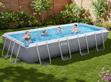 Bestway Swimming Pool Steel Frame Pool Set w/ Filter Pump Ladder Cover 488x244cm BW-POOL-SQ-488-56672