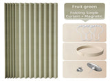 150 X 180 CM Fruit-Green Linen-Look Dust Drill-Free Pull-Curtain - Folding Doorless Closet Divider V888-ELOSUNG42737