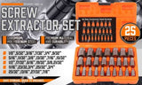 25Pc Screw Extractor Set Multi-Spline Easy Out Broken Bolt Remover Tool Hex Head V465-95324-AU