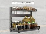 3-Tier Black Stainless Steel Spice Rack Kitchen Condiment Storage Shelf 40x16x54cm LSB-59224