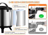Stainless Steel Insulated Beverage Dispenser, 6 Liter, Thermal Hot and Cold Drink Server Dispenser V952-YLHLQQYX8L00TYE16V0