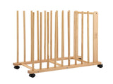 Artiss Art Drying & Storage Rack with Caster Wheels, Solid Wood Adjustable Slots Rack for Drawing ASR-ADJ-9H-LW