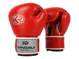 Red And Silver Durable 8oz PU Leather Boxing Gloves - Padded & Ventilated for Training V888-ELOSUNG23991