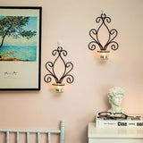 Vintage Iron Wall Candle Holders, Creative Iron Candlesticks V1237-ZY-203-5062