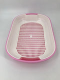 YES4PETS Large Portable Cat Toilet Litter Box Tray with Scoop and Grid Tray Pink V278-MSP-004-PINK-W-ZW-0001